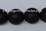 CBS08 15.5 inches 18mm round black stone beads wholesale