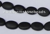 CBS10 15.5 inches 10*12mm oval black stone beads wholesale