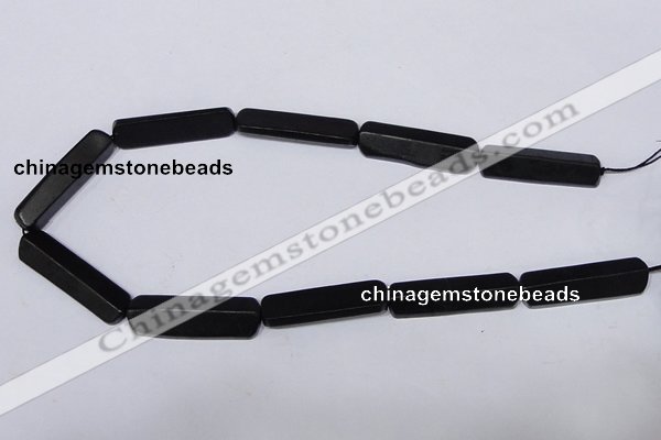 CBS15 15.5 inches 12*40mm cylinder black stone beads wholesale