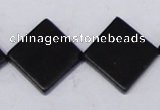 CBS17 15.5 inches 20*20mm diamond black stone beads wholesale