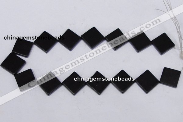 CBS17 15.5 inches 20*20mm diamond black stone beads wholesale