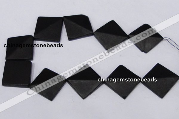 CBS18 15.5 inches 30*30mm diamond black stone beads wholesale