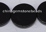 CBS20 15.5 inches 30mm coin black stone beads wholesale