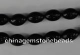 CBS201 15.5 inches 8*12mm rice blackstone beads wholesale