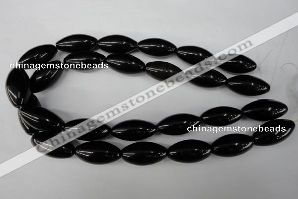 CBS204 15.5 inches 15*30mm rice blackstone beads wholesale