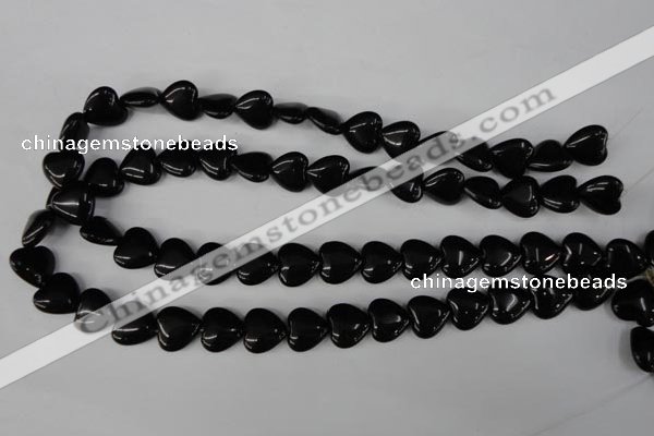 CBS232 15.5 inches 14*14mm heart blackstone beads wholesale