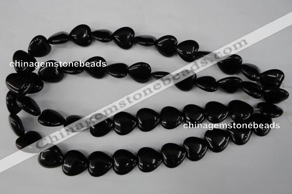 CBS233 15.5 inches 16*16mm heart blackstone beads wholesale