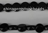 CBS238 15.5 inches 10mm flat round blackstone beads wholesale