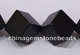 CBS25 15.5 inches 15*15mm cube black stone beads wholesale