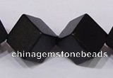 CBS25 15.5 inches 15*15mm cube black stone beads wholesale