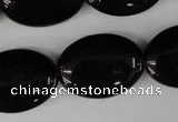 CBS252 15.5 inches 18*25mm oval blackstone beads wholesale