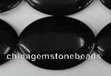 CBS254 15.5 inches 25*35mm oval blackstone beads wholesale