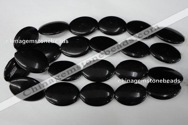 CBS254 15.5 inches 25*35mm oval blackstone beads wholesale