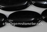 CBS255 15.5 inches 18*40mm oval blackstone beads wholesale