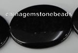 CBS256 15.5 inches 30*40mm oval blackstone beads wholesale