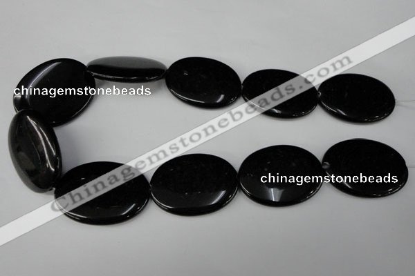 CBS256 15.5 inches 30*40mm oval blackstone beads wholesale