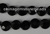 CBS292 15.5 inches 10mm faceted coin blackstone beads wholesale