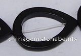 CBS30 15.5 inches 30*40mm teardrop black stone beads wholesale