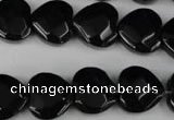 CBS305 15.5 inches 15*15mm faceted heart blackstone beads wholesale