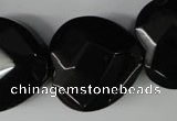 CBS308 15.5 inches 26*26mm faceted heart blackstone beads wholesale