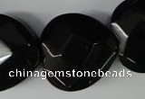 CBS308 15.5 inches 26*26mm faceted heart blackstone beads wholesale