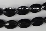 CBS310 15.5 inches 10*14mm faceted oval blackstone beads wholesale