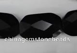 CBS320 15.5 inches 18*30mm faceted rectangle blackstone beads wholesale