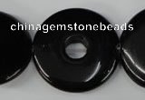 CBS338 15.5 inches 28mm donut blackstone beads wholesale