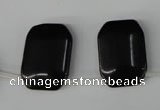 CBS345 Top-drilled 18*25mm rectangle blackstone beads wholesale
