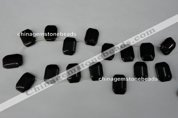 CBS345 Top-drilled 18*25mm rectangle blackstone beads wholesale