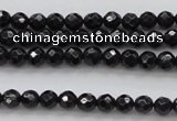 CBS503 15.5 inches 4mm faceted round A grade black spinel beads