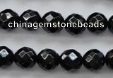 CBS504 15.5 inches 7mm faceted round A grade black spinel beads