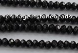 CBS506 15.5 inches 2*3mm faceted rondelle A grade black spinel beads