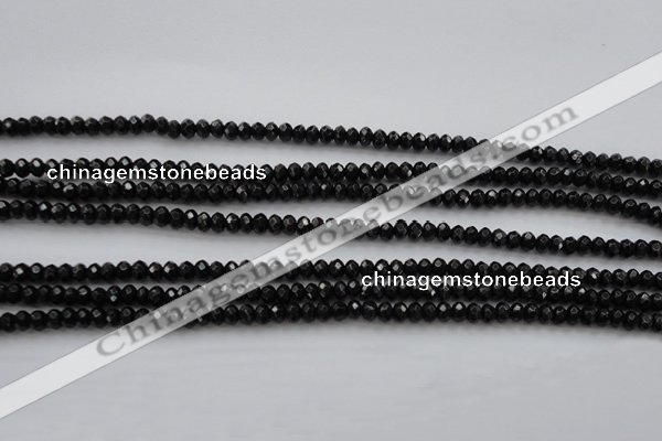 CBS506 15.5 inches 2*3mm faceted rondelle A grade black spinel beads