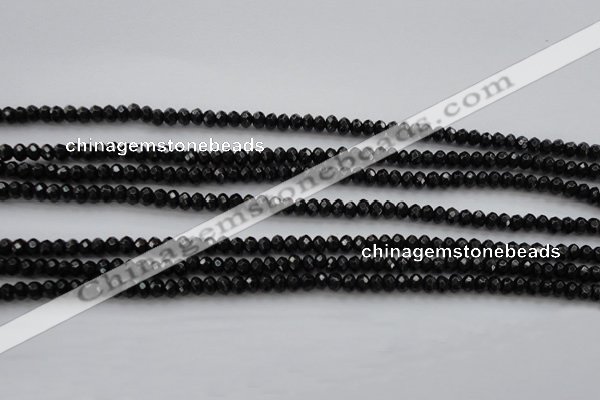 CBS507 15.5 inches 2*4mm faceted rondelle A grade black spinel beads