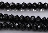 CBS508 15.5 inches 4*6mm faceted rondelle A grade black spinel beads