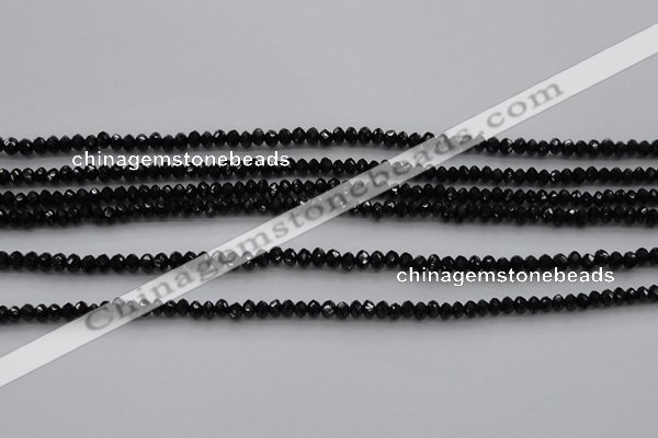 CBS511 15.5 inches 2*3mm faceted rondelle AA grade black spinel beads
