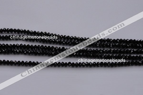 CBS512 15.5 inches 2*4mm faceted rondelle AA grade black spinel beads