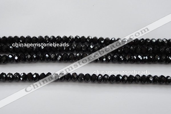 CBS515 15.5 inches 5*7mm faceted rondelle AA grade black spinel beads