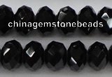 CBS516 15.5 inches 6*8mm faceted rondelle AA grade black spinel beads