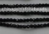 CBS520 15.5 inches 2mm faceted round A grade black spinel beads