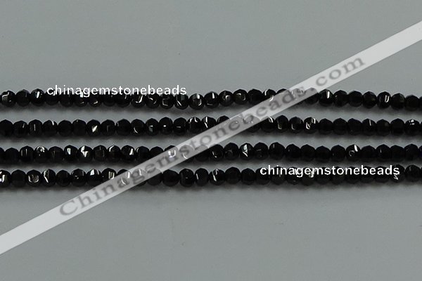 CBS528 15.5 inches 2.5*4mm lantern-shaped natural black spinel beads