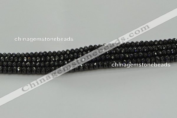 CBS532 15.5 inches 3*5mm faceted rondelle black spinel beads