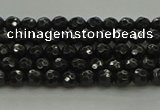 CBS534 15.5 inches 3mm faceted round black spinel beads