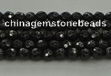 CBS534 15.5 inches 3mm faceted round black spinel beads