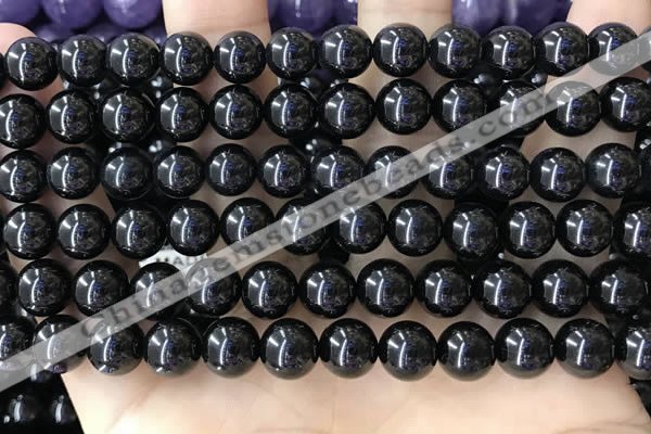 CBS542 15.5 inches 8mm round black spinel gemstone beads