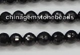 CBS556 15.5 inches 6mm faceted round AA grade black spinel beads