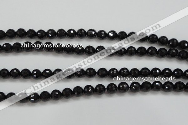 CBS557 15.5 inches 8mm faceted round AA grade black spinel beads