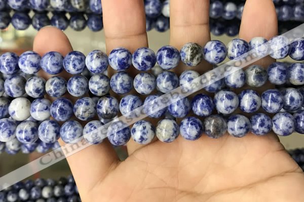 CBS602 15.5 inches 8mm round blue spot stone beads wholesale