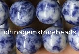 CBS604 15.5 inches 12mm round blue spot stone beads wholesale